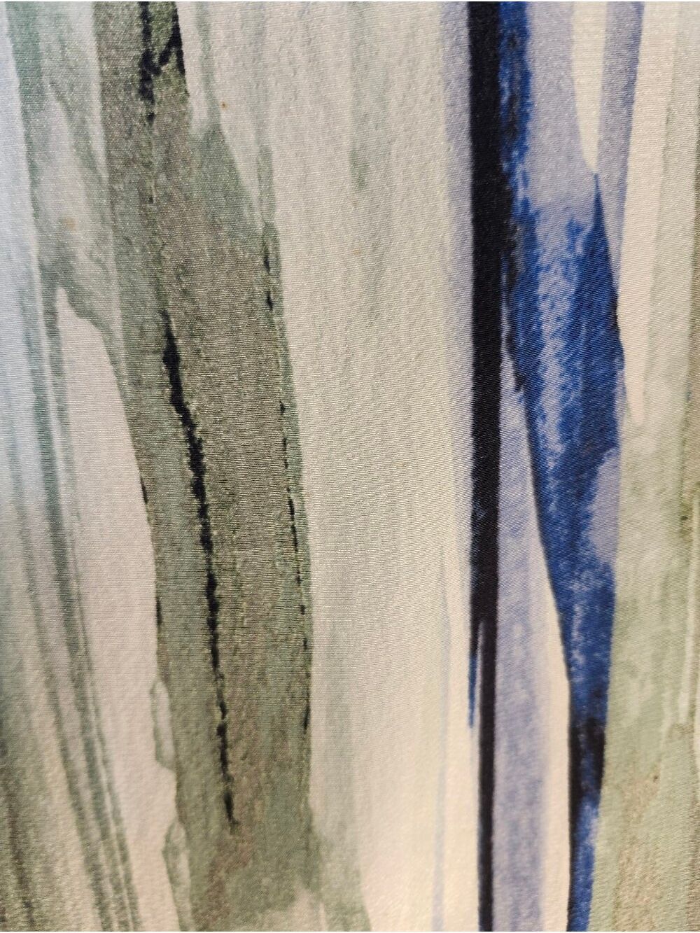 NIC+ZOE Silk Striped Sleeveless Ruffle-Hem Tank in Blue & Green - Picture 4 of 6